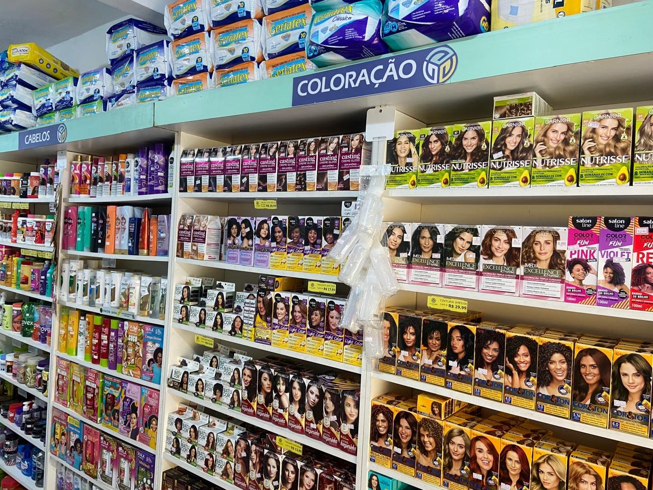 Prateleira de coloração